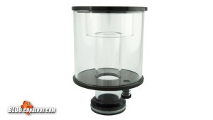 The Classic 90 HOB skimmer features collection cup with drain.