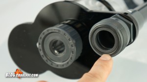 The first large o-ring should be placed on the skimmers intake union.