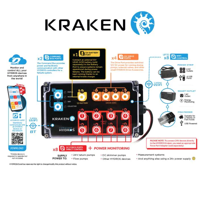 CoralVue HYDROS Kraken Power Center with 24V Force Ports | CoralVue