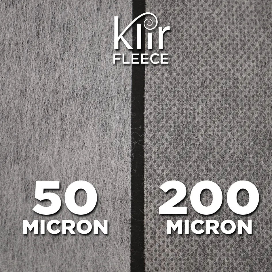 Klir 200 vs 50 Micron Filter Fleece Roll.webp
