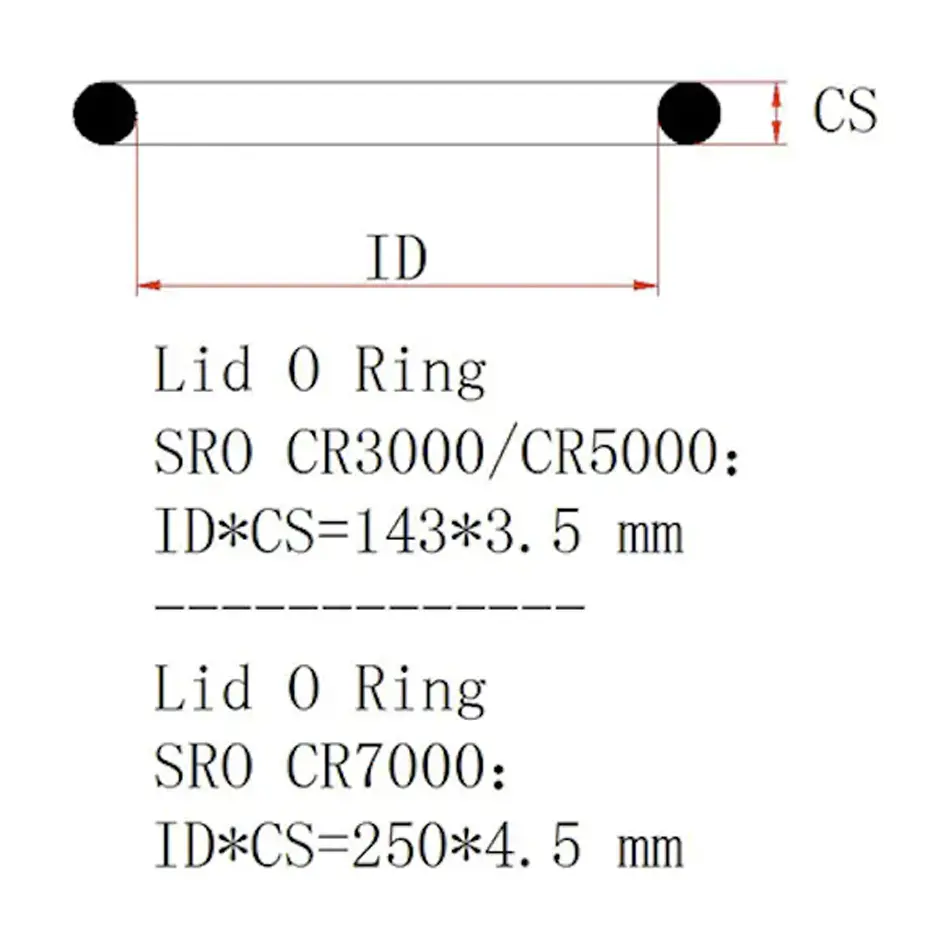 Octo CR-3000 / 5000 Calcium Reactor Lid O-ring