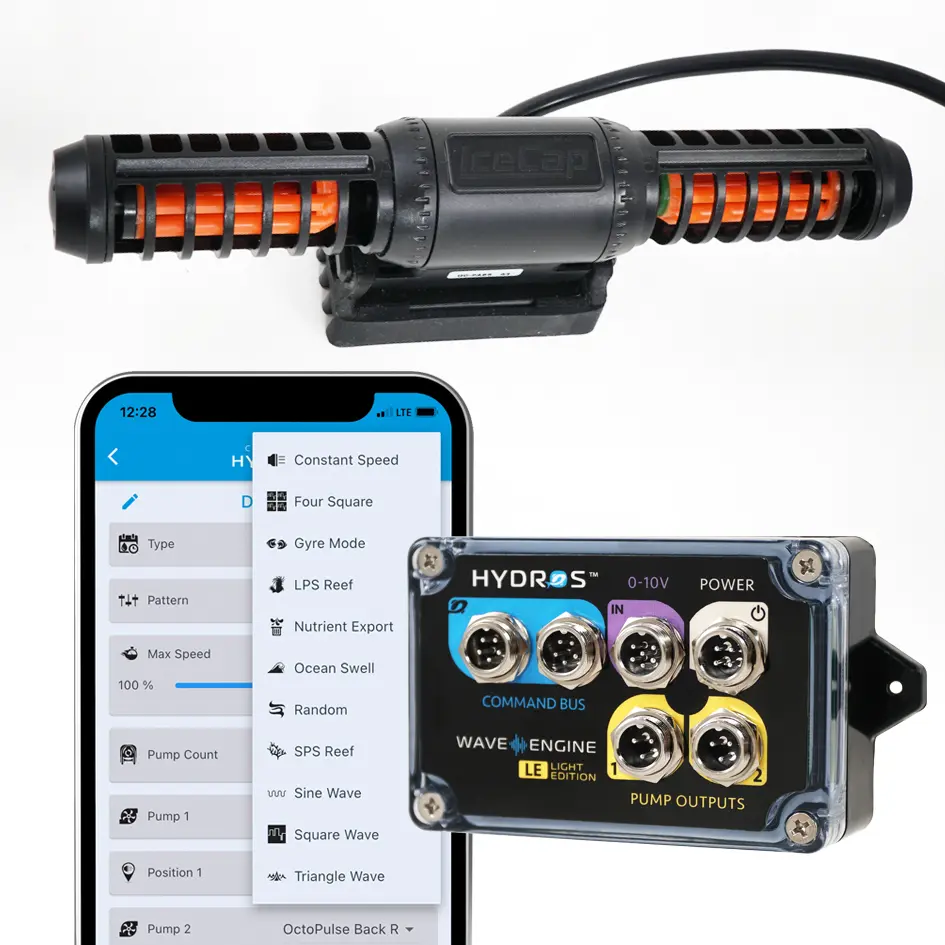 IceCap Gyre 2K Flow Pump with HYDROS WaveEngine LE WiFi Controller