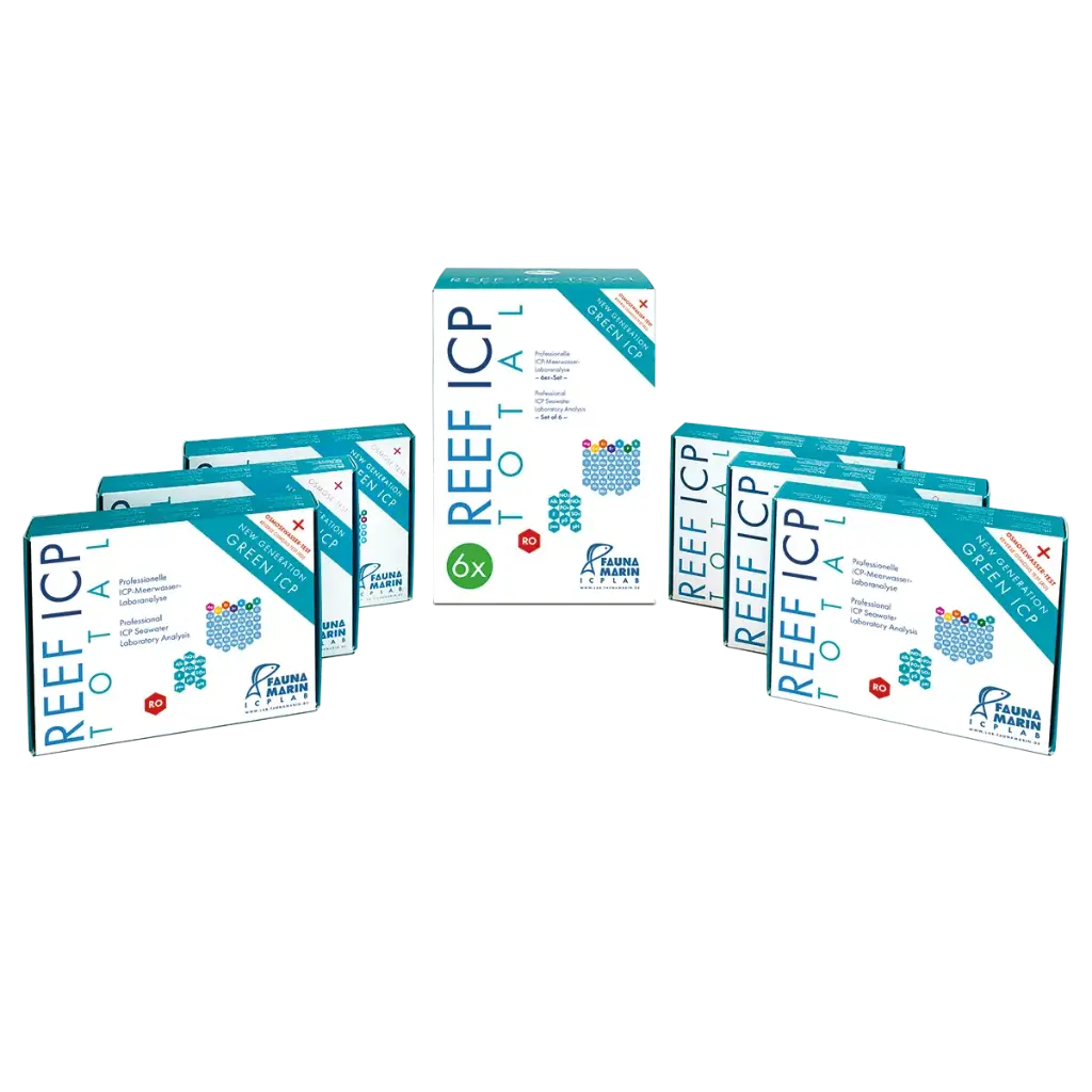 Fauna Marin Reef ICP TOTAL Test, 90+ Water Parameters with Prepaid Shipping, 6-Pack