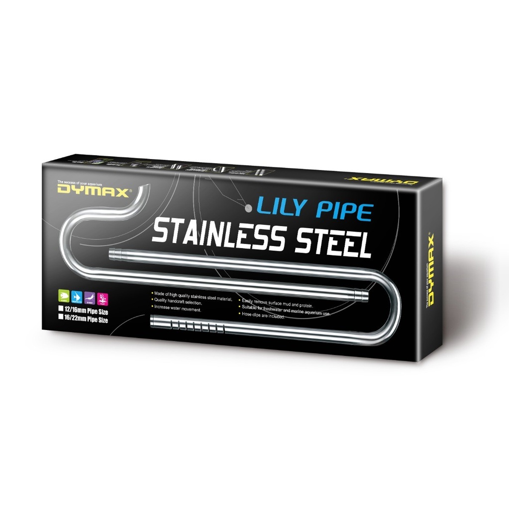 Dymax Stainless Steel Lily Pipe Set, 12/16mm