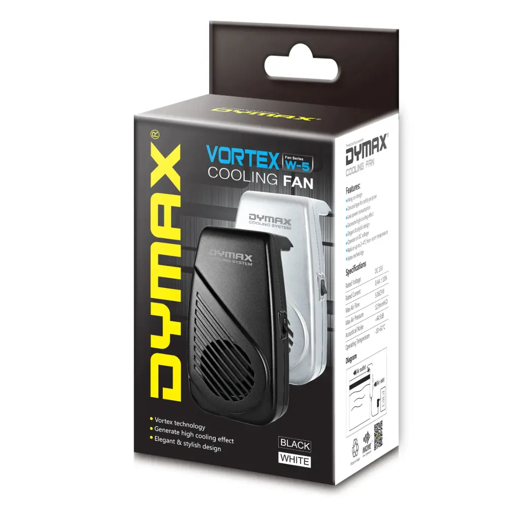 Dymax Vortex W-5 Cooling Fan, Black