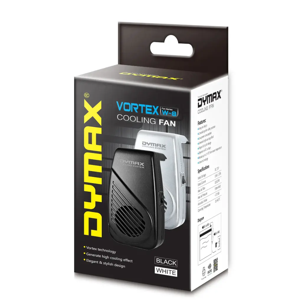 Dymax Vortex W-8 Cooling Fan, Black