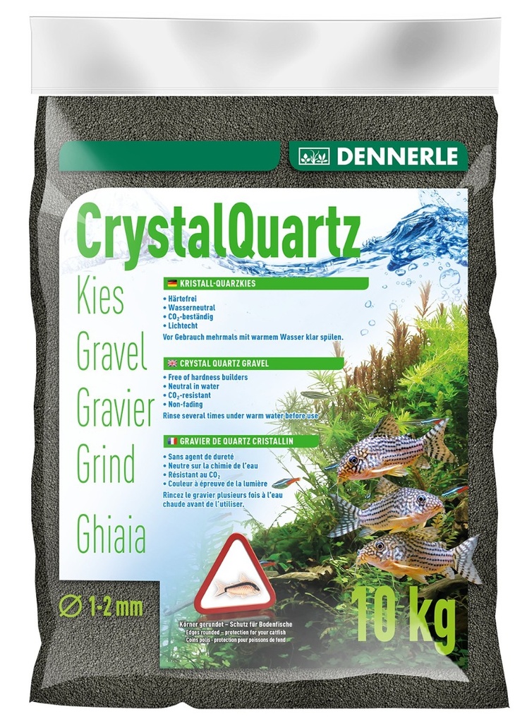 Dennerle Crystal Quartz Gravel, Diamond Black,  10 kg