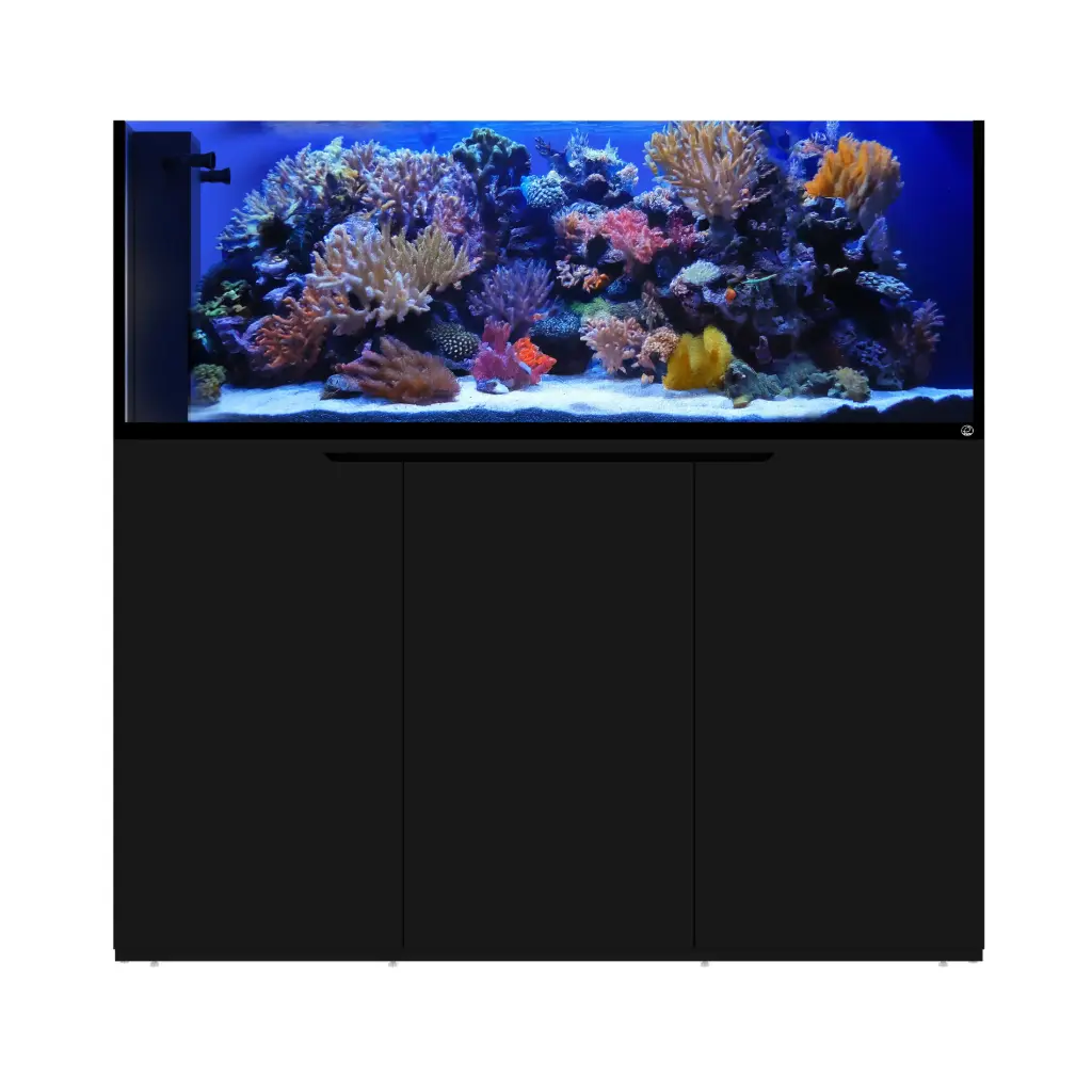Eshopps Mariner MP130 Peninsula Rimless 130-Gallon Reef-Ready Aquarium, Black Stand 