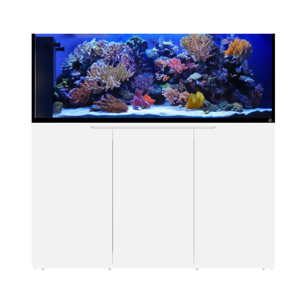 Eshopps Mariner MP130 Peninsula Rimless 130-Gallon Reef-Ready Aquarium, White Stand 