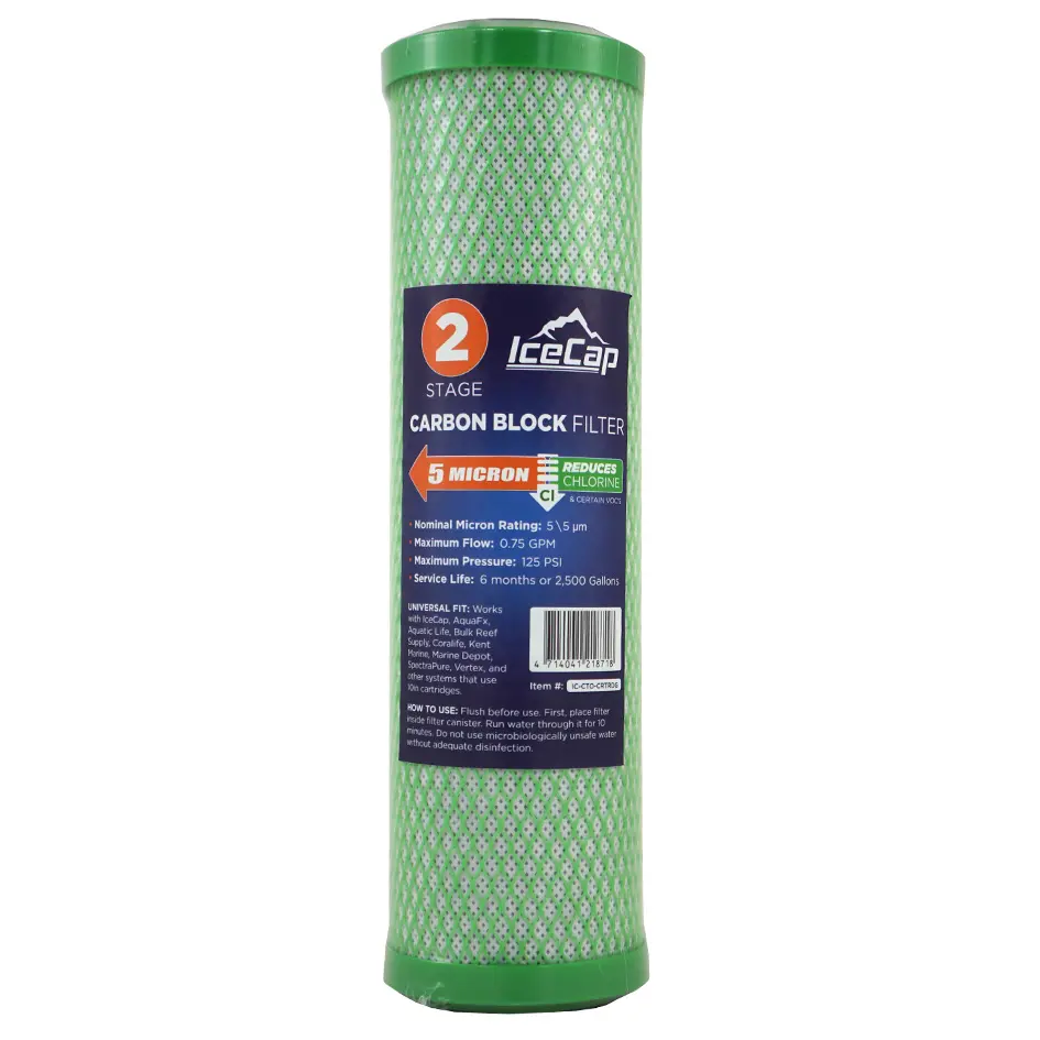 IceCap 5 Micron CTO Carbon Block RO Pre-filter, 10in